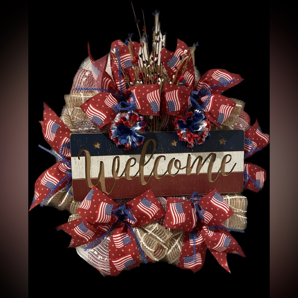Patriotic Rustic Wreath -July 4th
Wreath-Summer Wreath -Red White- (FINAL PRICE)